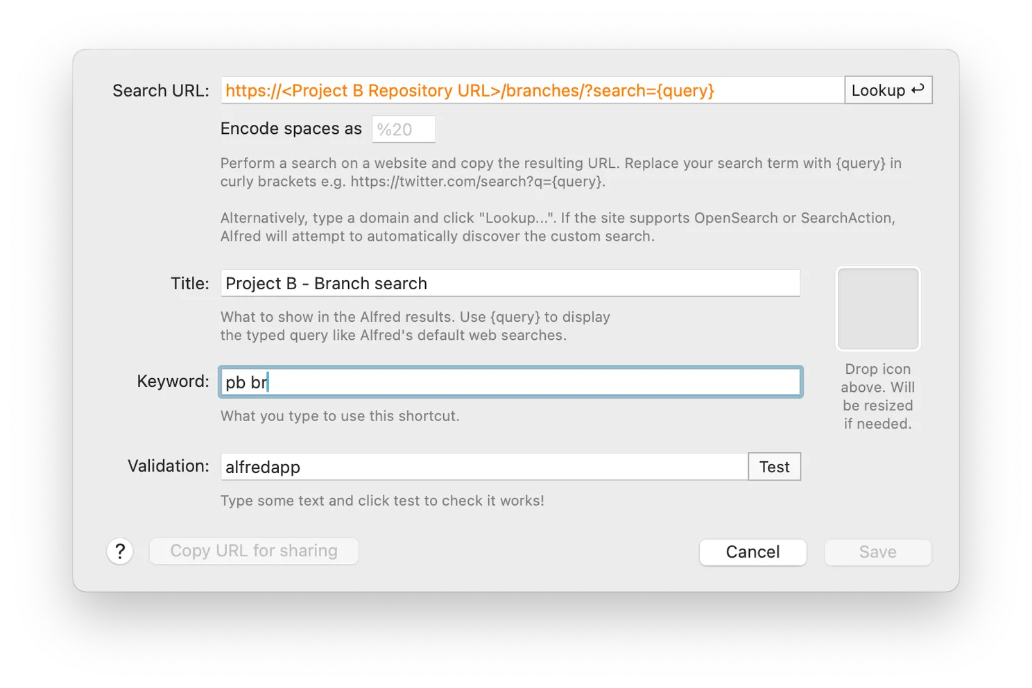 Alfred branch search